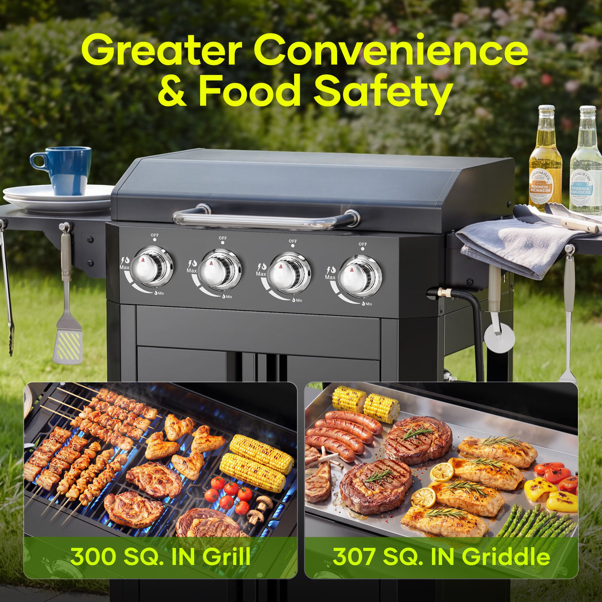 Biotree 4-Burner Gas Teppanyaki and Grill Combo