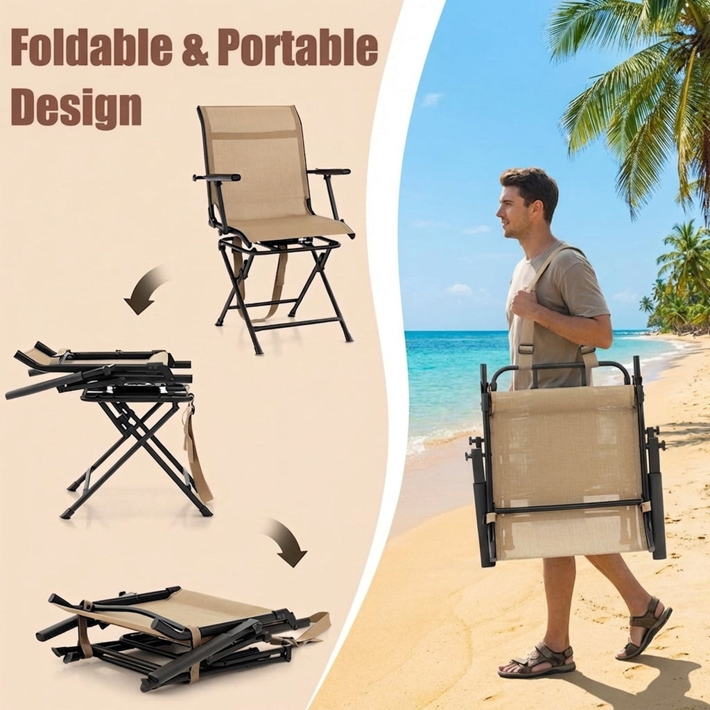 Biotree Folding 360 Degree Swivel Camping Stool with Detachable Backrest and Adjustable Height Tripod Hunting Chair, Camouflage
