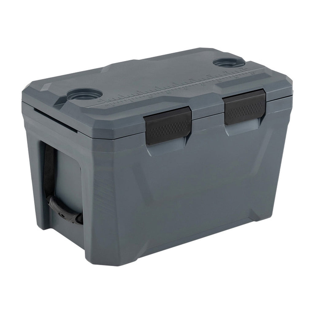 Biotree Insulated Portable Cooler Hard Shell Ice Chest with 2 Cup Holders Bottle Opener and Drain Plug, 37 Qt, Gray
