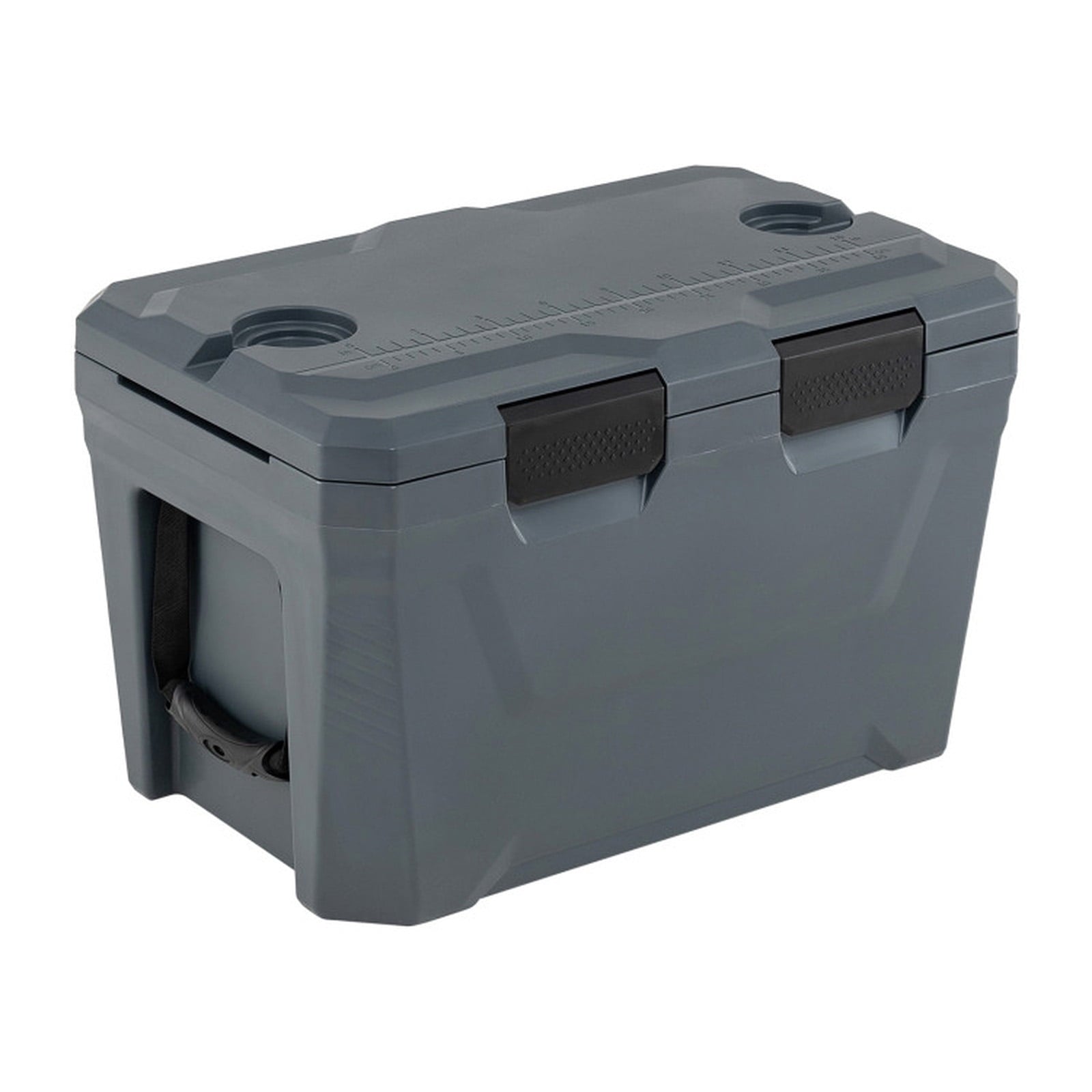 Biotree Insulated Portable Cooler Hard Shell Ice Chest with 2 Cup Holders Bottle Opener and Drain Plug, 37 Qt, Gray