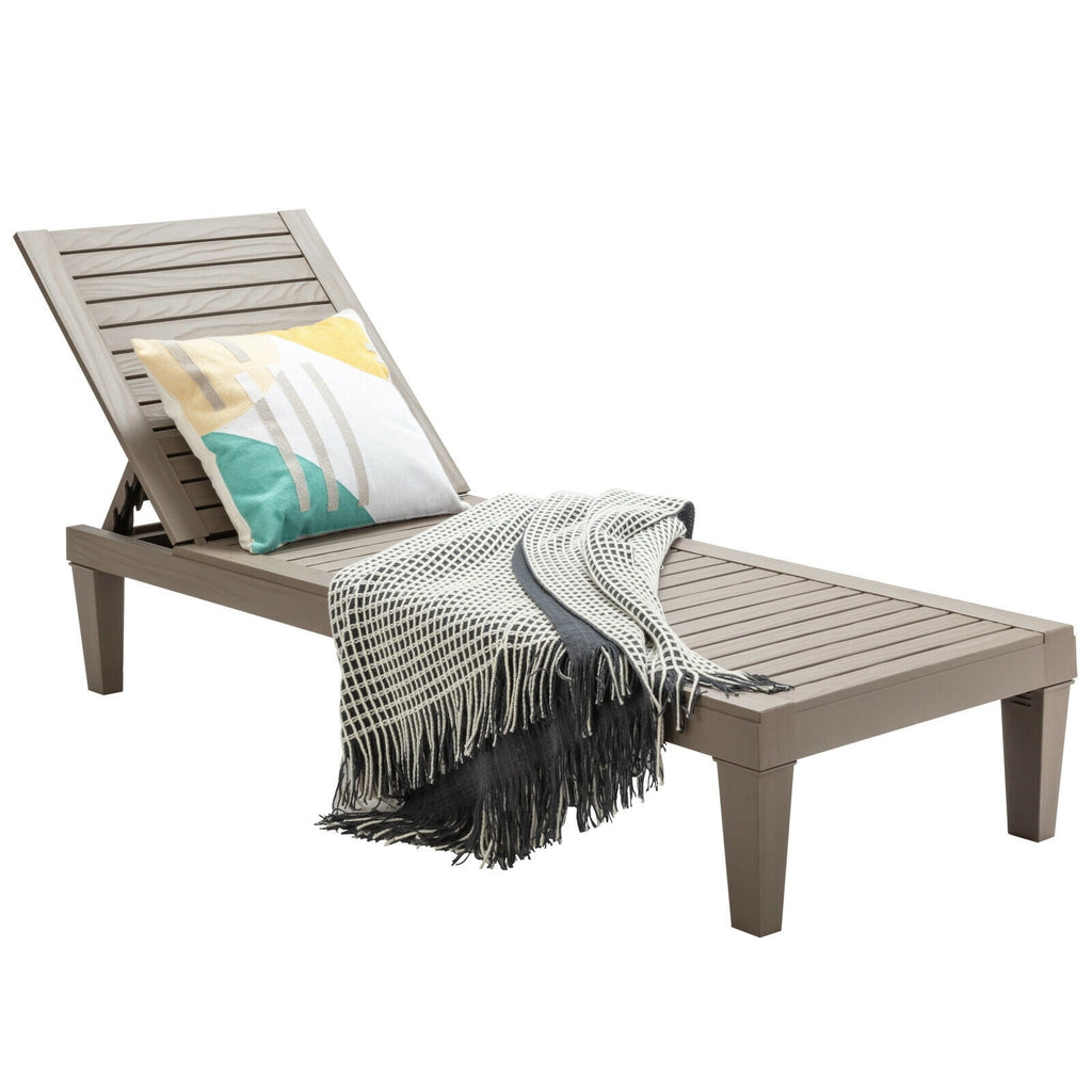 Biotree 5-Position Adjustable Outdoor Recliner Chair-Brown
