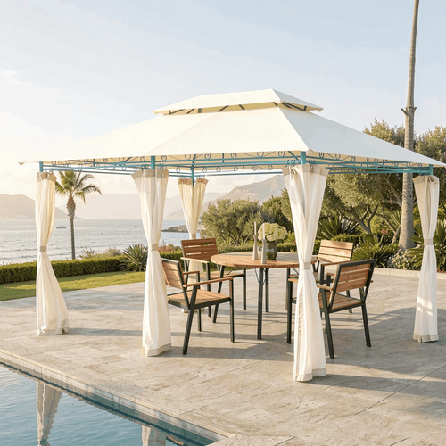 Biotree 10 Feet x 13 Feet Tent Canopy Shelter with Removable Netting Sidewall Beige - Outdoor Patio Backyard Garden Shade Canopy Shelter