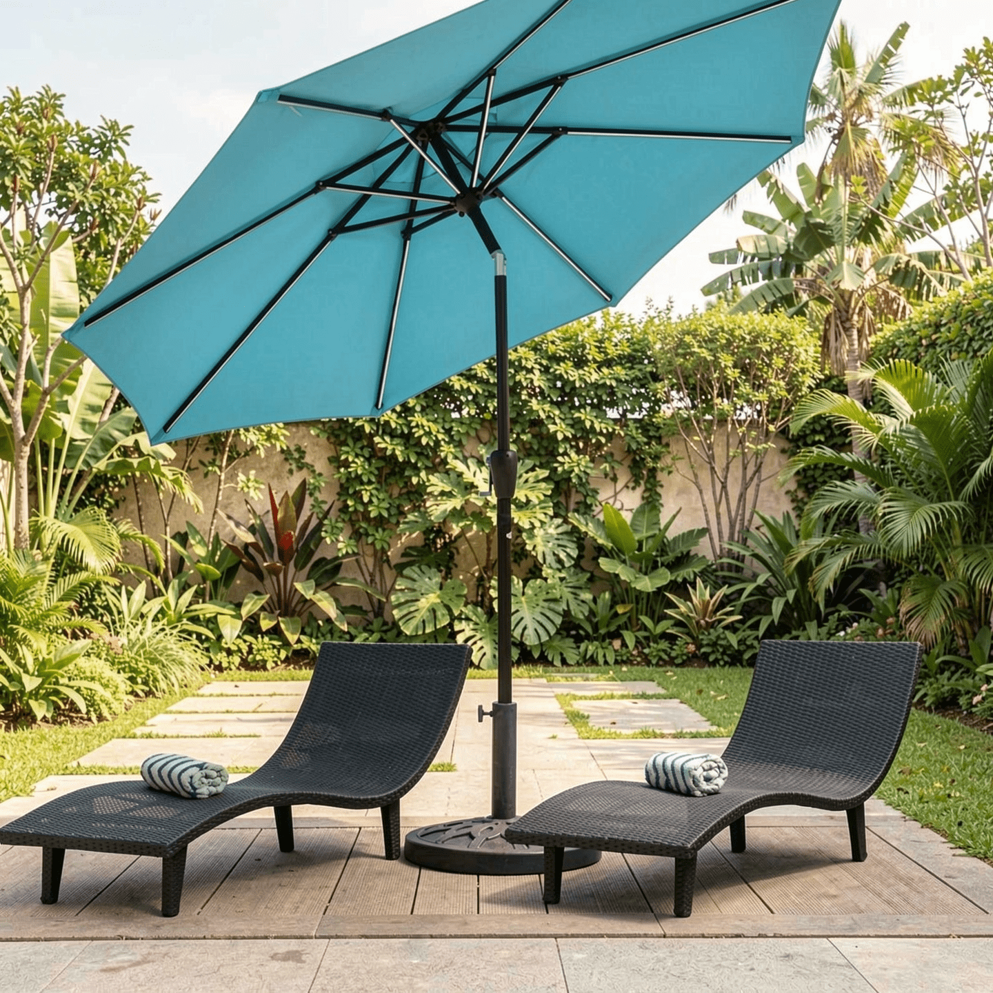Biotree 30lbs 18 Inches Heavy Duty Outdoor Patio Market Umbrella Base Bronze - Heavy Duty Outdoor Patio Stand