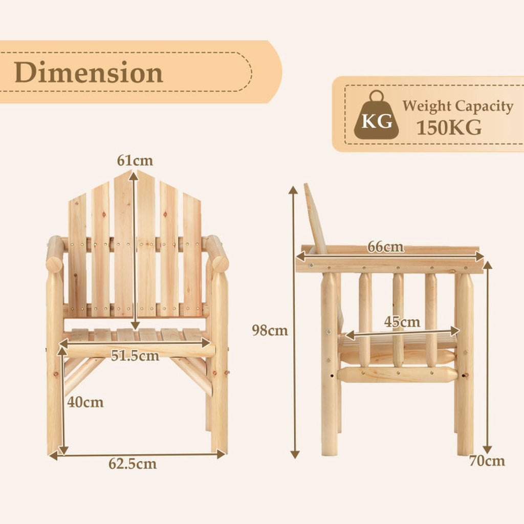 Biotree Outdoor Wood Armchair Wooden Patio Dining Chair with Armrests Stackable Patio Chair for Garden BackyardNatural