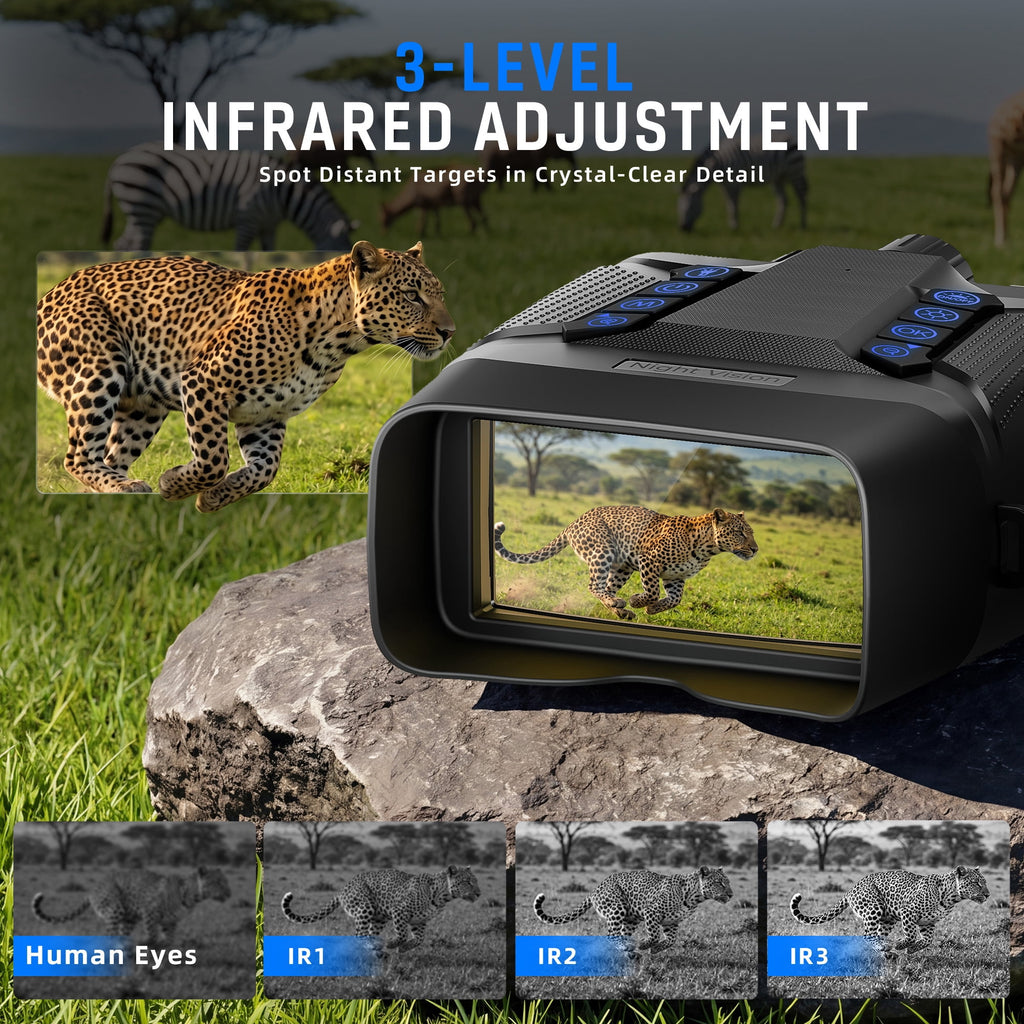 4K Night Vision Goggles for Adults Hunting, 8X Digital Night Vision Binoculars, 3.99inch Large Screen, 64GB Card, 2000FT Range, 40MP Photo Video