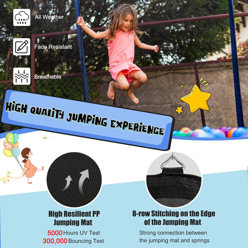 Biotree 16 FT Trampoline for Kids and Adults, Outdoor Trampoline with Basketball Hoop Safety Enclosure Net,Large Load Capacity Heavy-Duty Jumping Trampoline for Boys and Girls