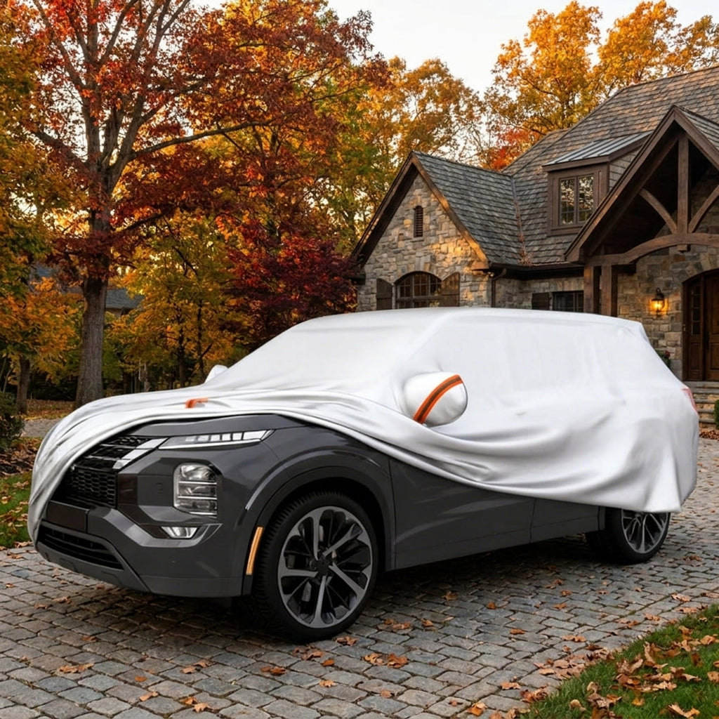 Biotree 200 Inch Car Cover Waterproof UV Protection All-Weather Full Cover Large SUV Universal Fit - Silver