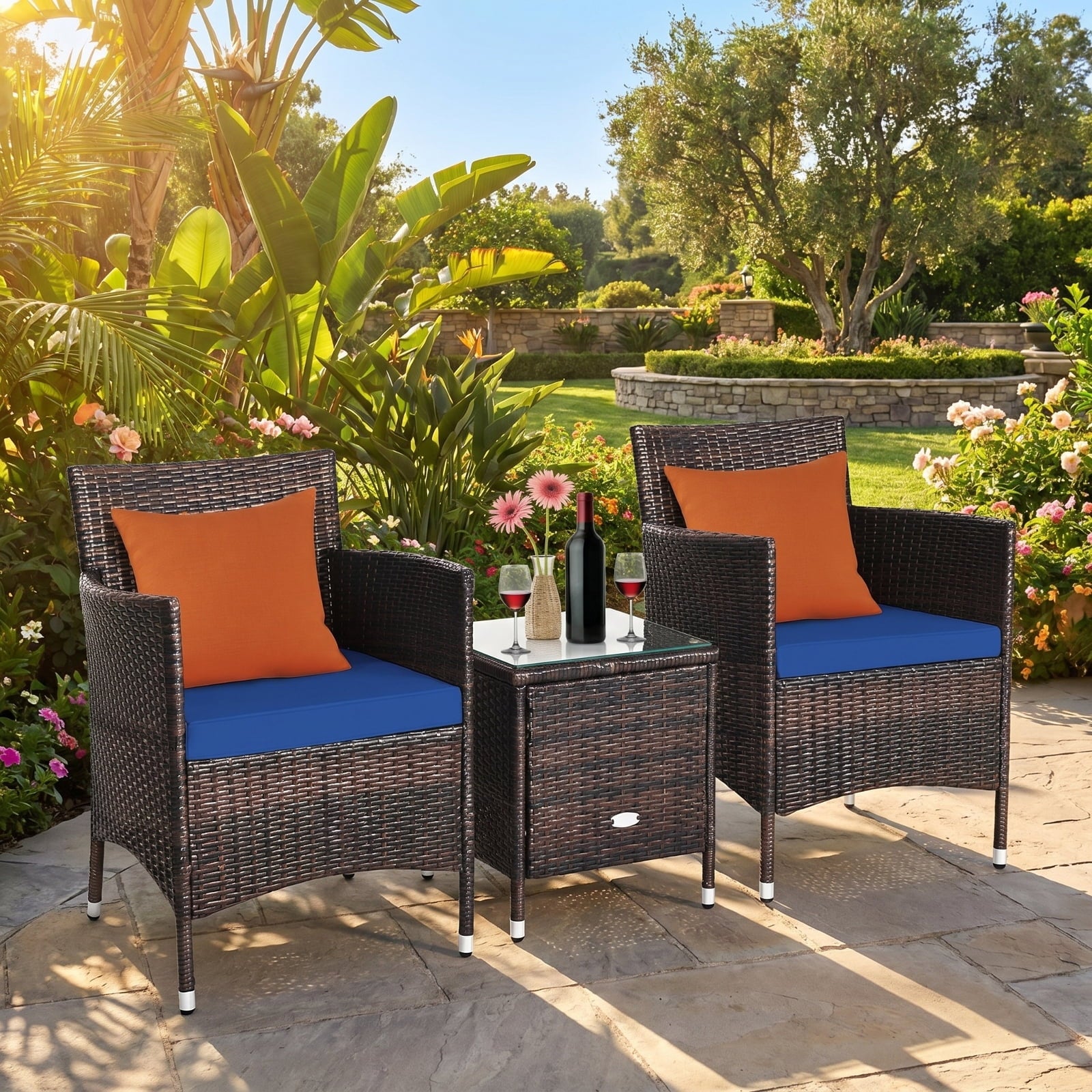 Biotree Outdoor Bench Acacia Wood Patio Loveseat with Backrest Armrests Stackable Patio Chair for Garden BackyardBlack + Natural