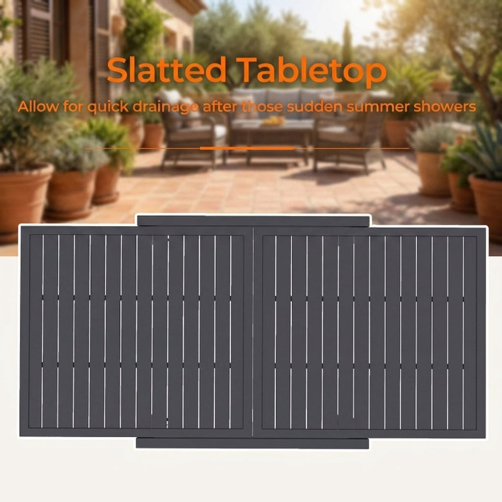 Biotree Expandable Patio Dining Table for 4-6 People, Gray