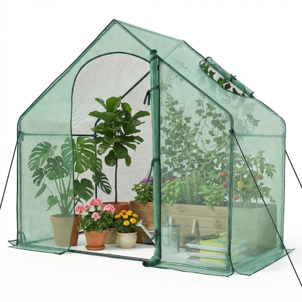 Biotree Portable Outdoor Warm House with PE Cover and Roll for Outdoor Garden Backyard Patio Vegetables Flowers, Green
