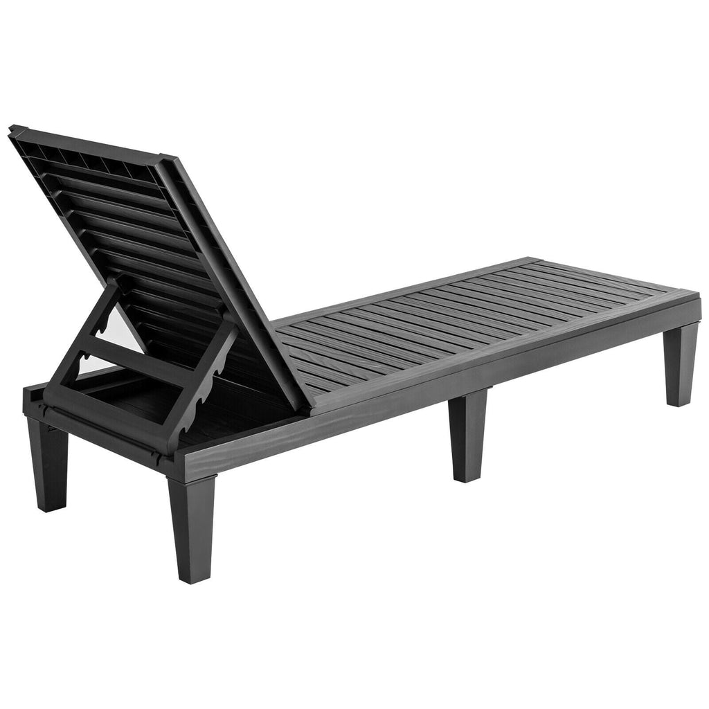 Biotree 5-Position Adjustable Outdoor Recliner Chair-Black