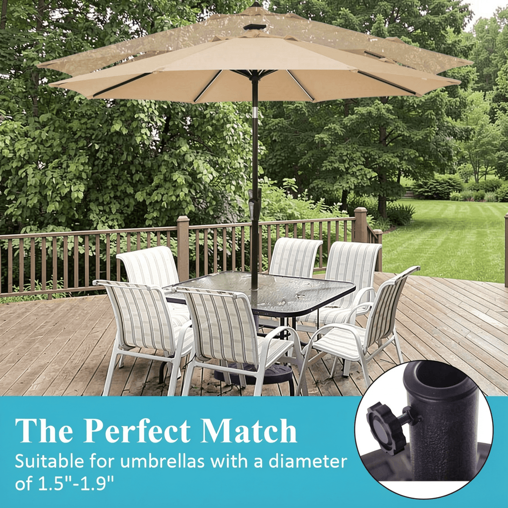 Biotree 30lbs 18 Inches Heavy Duty Outdoor Patio Market Umbrella Base Bronze - Heavy Duty Outdoor Patio Stand