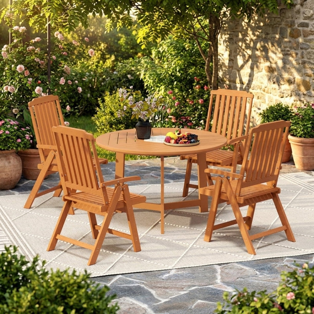 Biotree Foldable Patio Chair All-Weather HDPE Outdoor Dining Chair with Armrest Stackable Patio Chair for Garden BackyardBrown