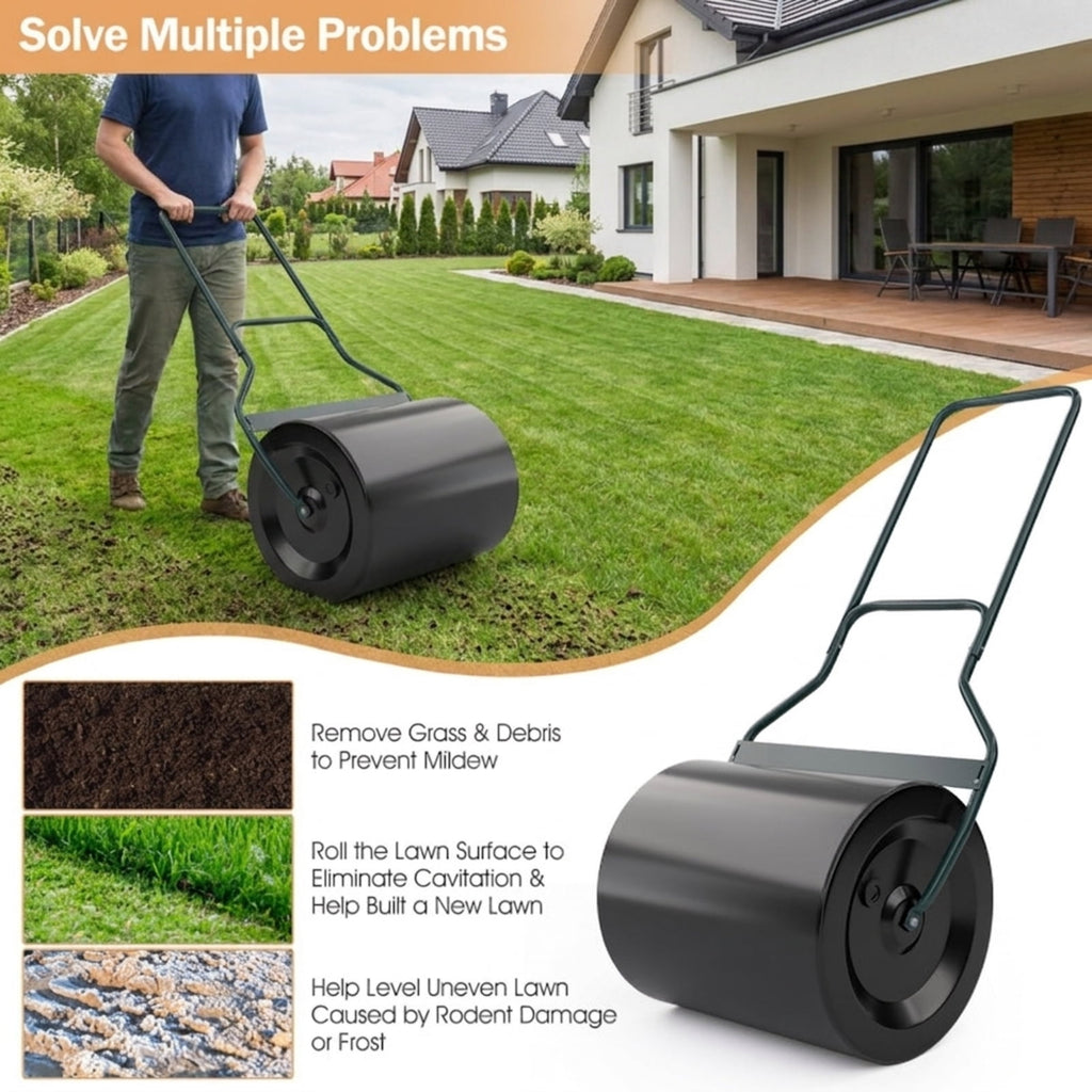 Biotree Lawn Roller with U for Lawn Garden Yard Soil Care, Green