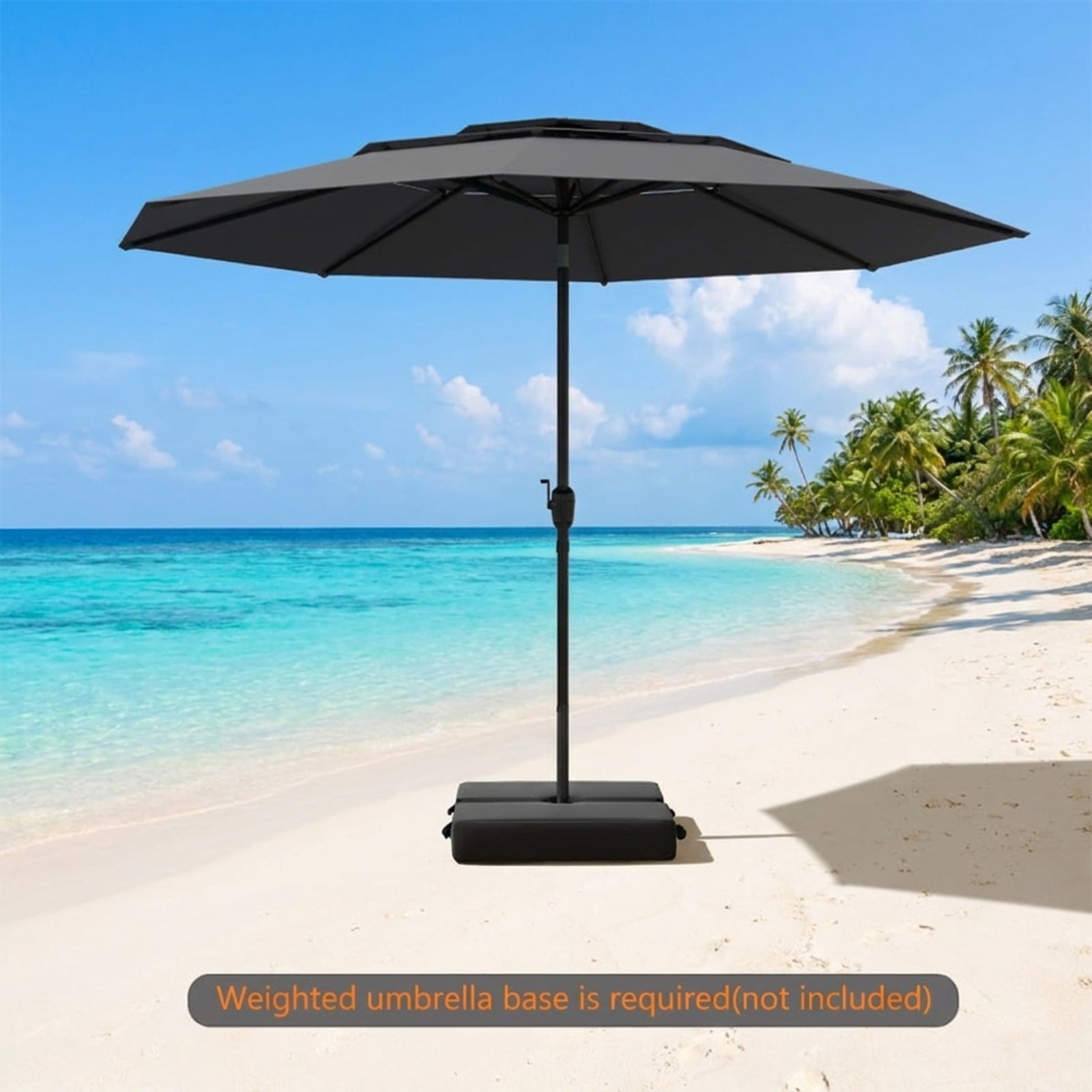 Biotree 10 FT Patio Umbrella, 3-tier Vented Patio Umbrella with Push Button Tilt for Patio Garden Backyard Pool, Brown