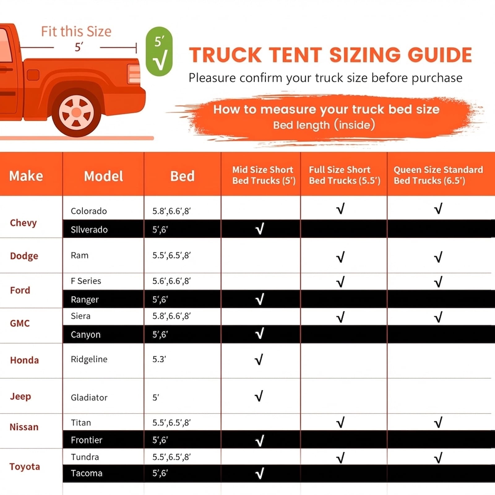 Biotree 2 Person Portable Pickup Truck Bed Tent with Carry Bag for Outdoor Camping Adventures