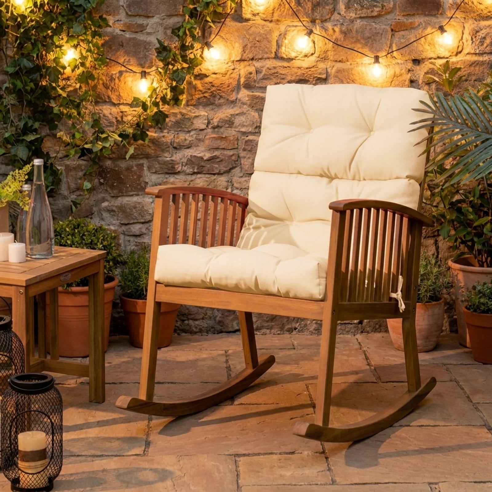 Biotree 22 X 44 Inch Tufted Outdoor Patio Chair Seating Pad Comfortable Patio Chair Cushion PadBeige