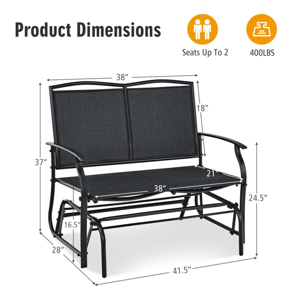 Biotree Iron Patio Rocking Chair for Outdoor Backyard and Lawn Stackable Patio Chair for Garden BackyardBlack