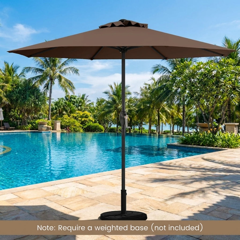 Biotree 8.5 ft Market Patio Umbrella with Crank and Tilt, 8 Sturdy Ribs, Vented Canopy - Beige for Backyard