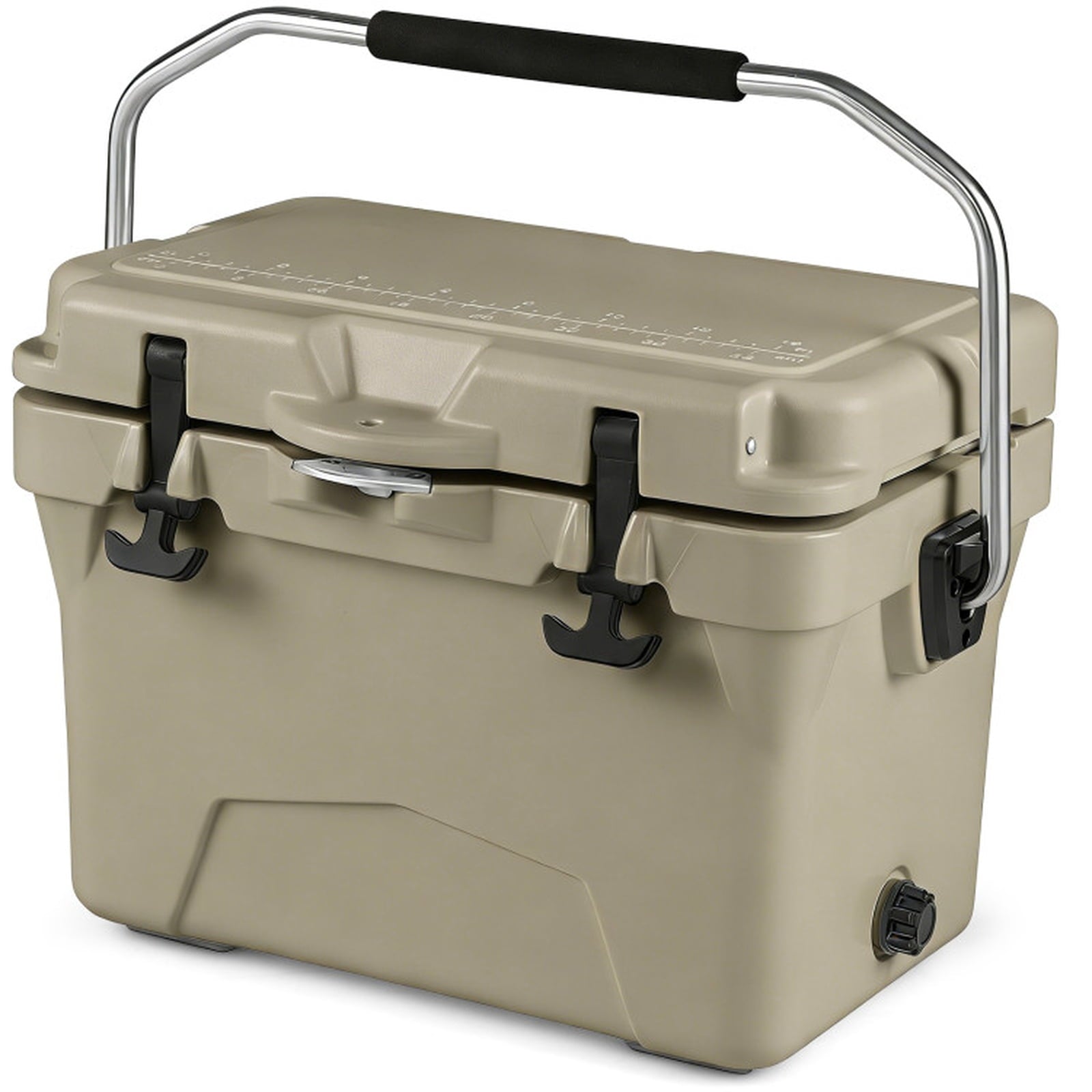 Biotree 20 Quart Portable Hard Cooler with 6-Day Ice Retention and 2 Cup Holders, Khaki