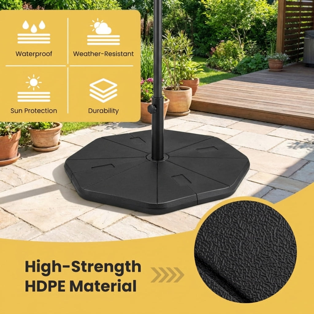 Biotree 4-Piece Fillable Umbrella Base Stand for Garden Yard Poolside - Heavy Duty Outdoor Patio Stand