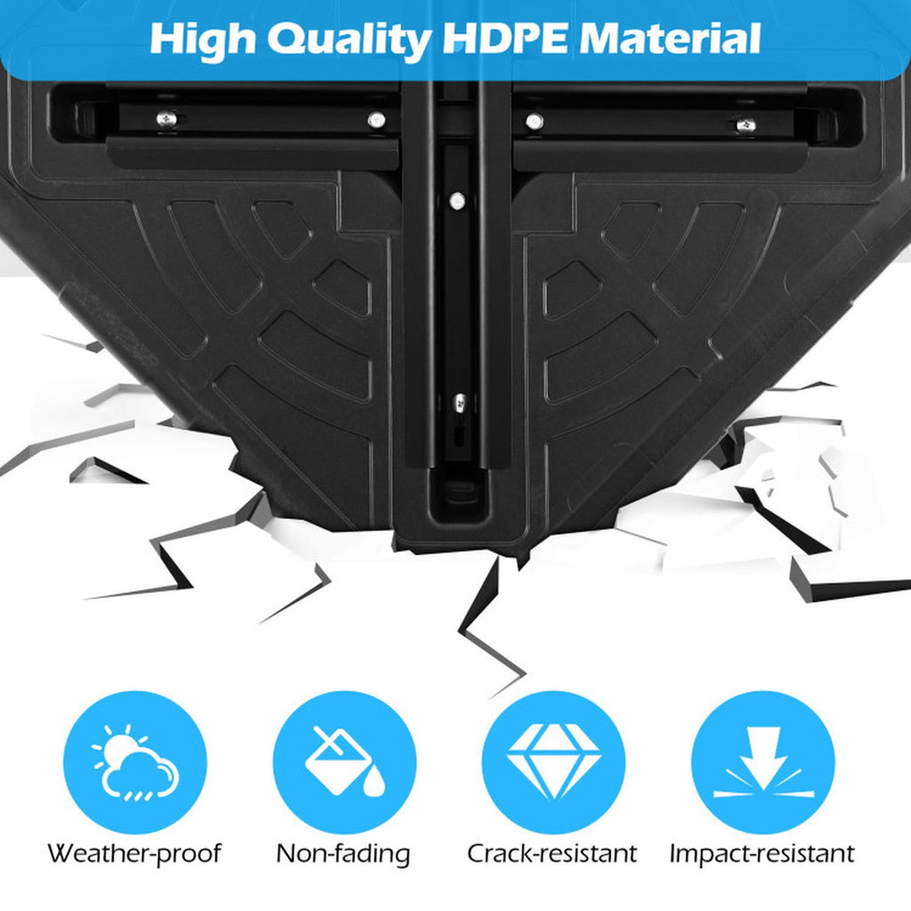 Biotree Weighted Offset Umbrella Base with Cross Bracket and Cut-out Handles - Heavy Duty Outdoor Patio Stand