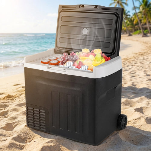 Biotree 12V Car Refrigerator 42 Qt with Touch Panel and Removable Divider, Black