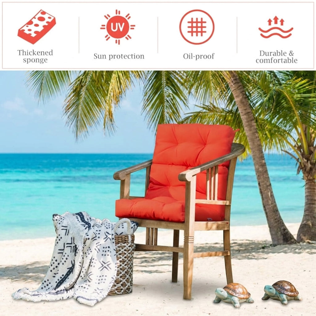 Biotree 22 X 44 Inch Tufted Outdoor Patio Chair Seating Pad Comfortable Patio Chair Cushion PadOrange