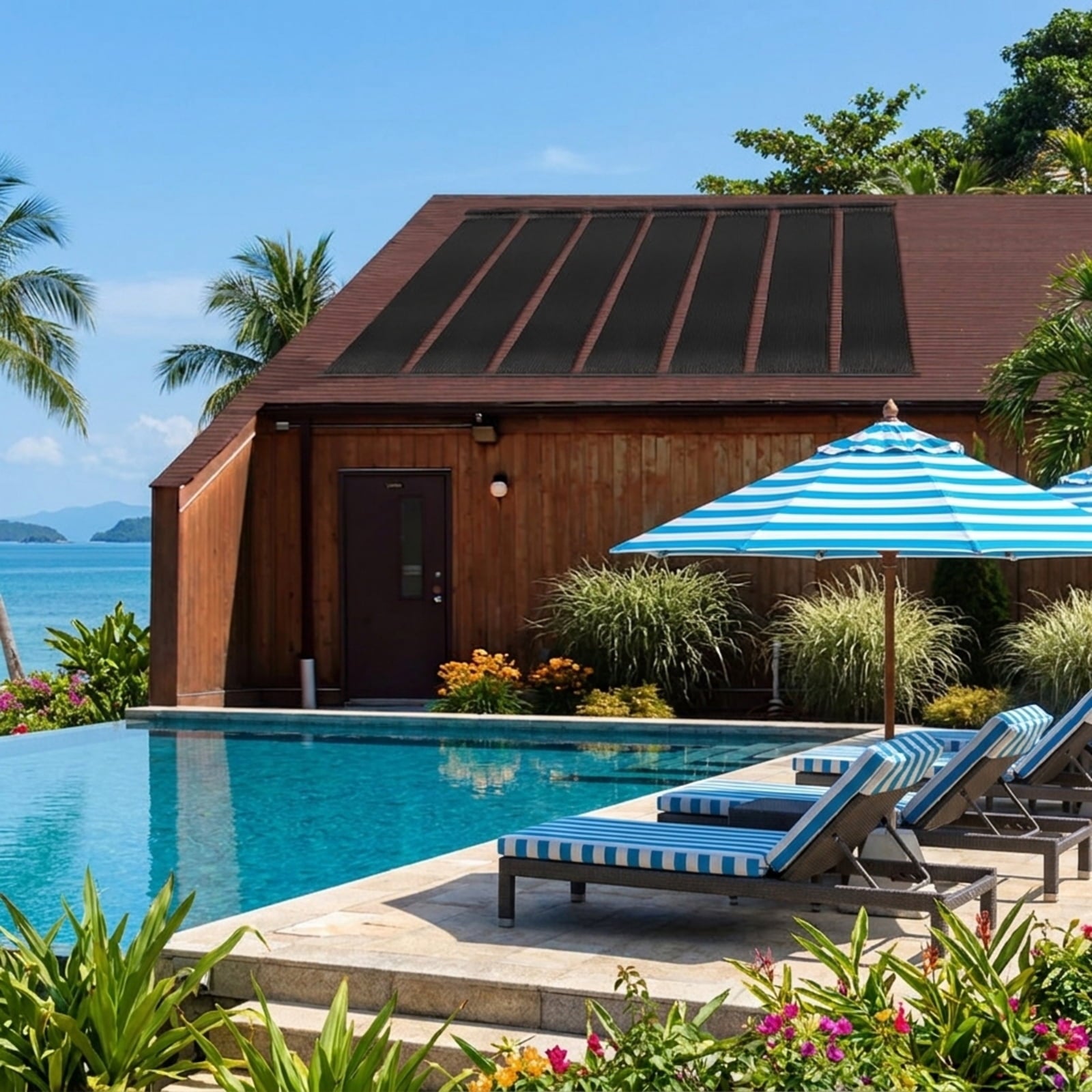 Biotree 2 Pieces 10/16.4/20 Feet Weatherproof Solar Swimming Pool Heating System 20 ft Set for Garden Yard Lawn Watering Outdoor, Black