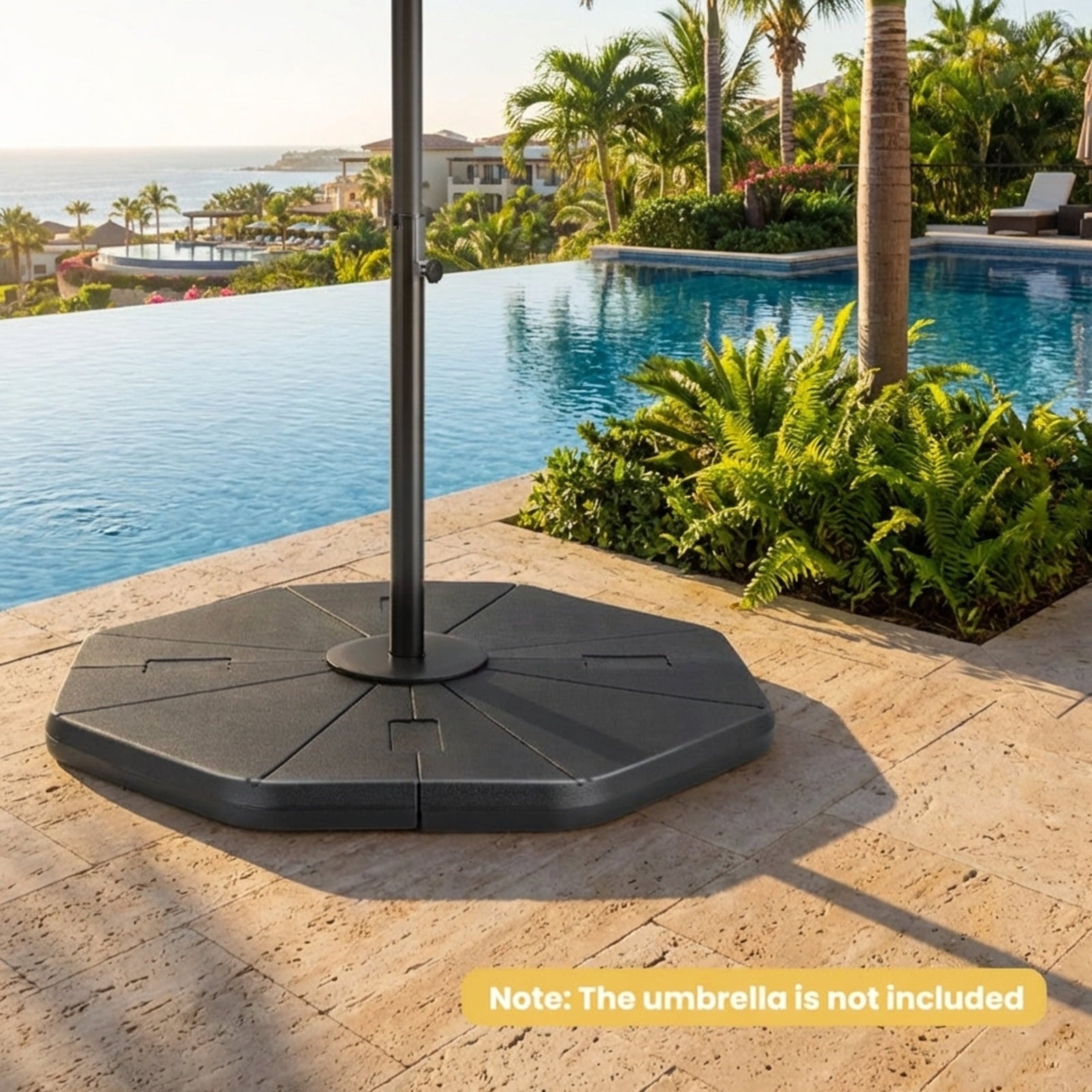Biotree 4-Piece Fillable Umbrella Base Stand for Garden Yard Poolside - Heavy Duty Outdoor Patio Stand