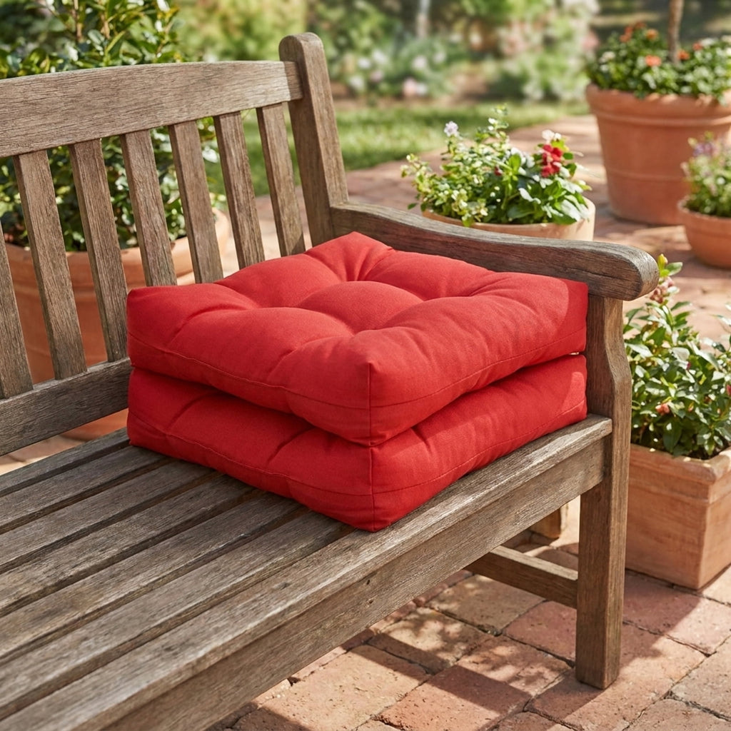 Biotree 21 Inch X 21 Inch Patio Chair Seat Cushion Pads for Indoor and Outdoor Comfortable Patio Chair Cushion PadRed