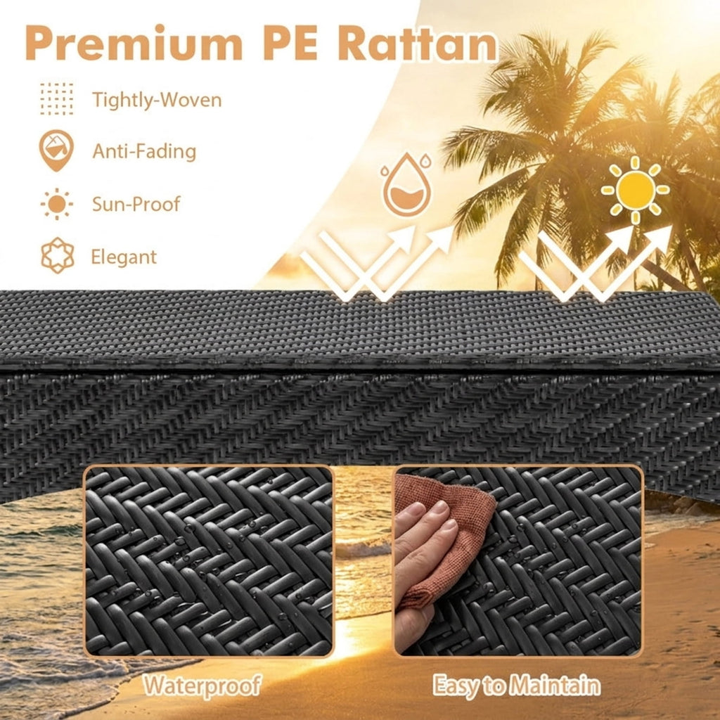 Biotree 85 Gallon Outdoor Storage Box with Removable Liner and Universal Wheels Outdoor Waterproof for Patio Deck Garden Cushions, Black