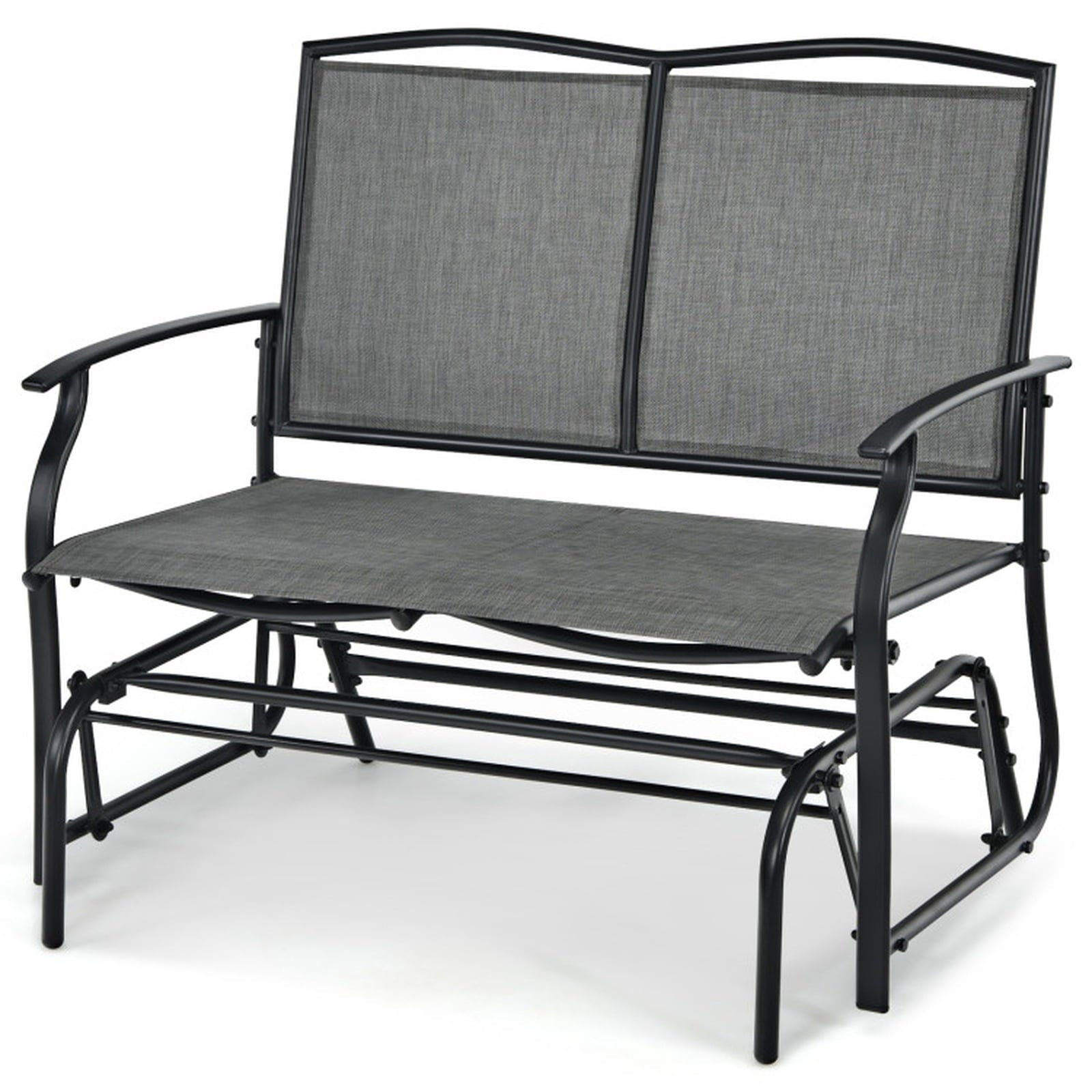 Biotree Iron Patio Rocking Chair for Outdoor Backyard and Lawn Stackable Patio Chair for Garden BackyardGray