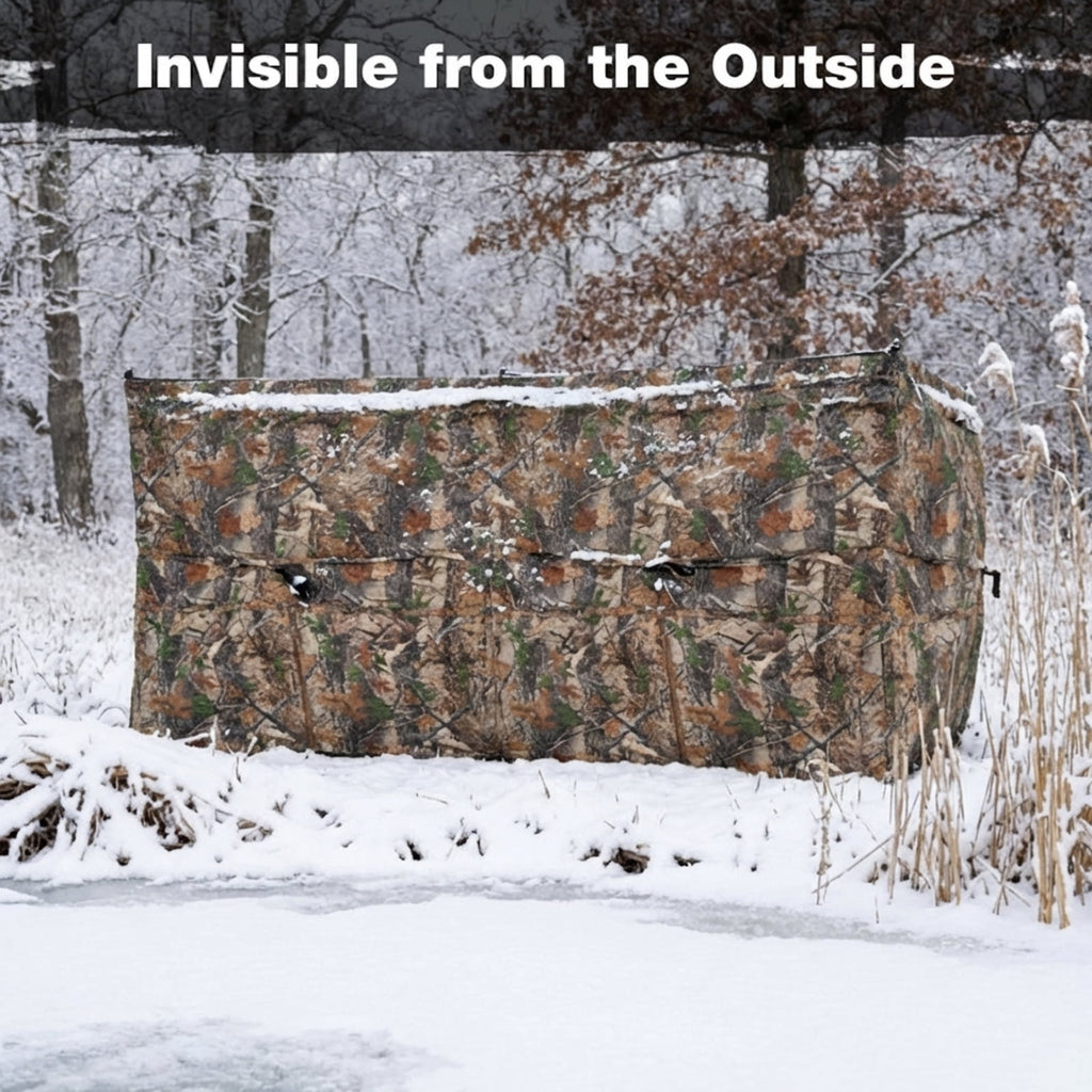 Biotree See-Through Pop Up 1-3 Person Hunting Blind with Dog Door for Waterfowl Duck and Goose Hunting