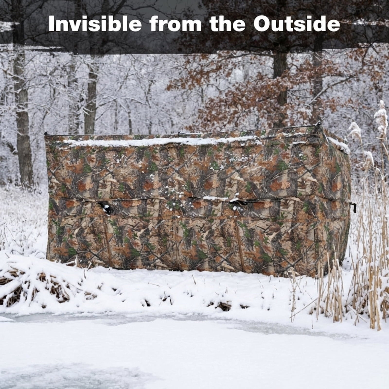 Biotree See-Through Pop Up 1-3 Person Hunting Blind with Dog Door for Waterfowl Duck and Goose Hunting