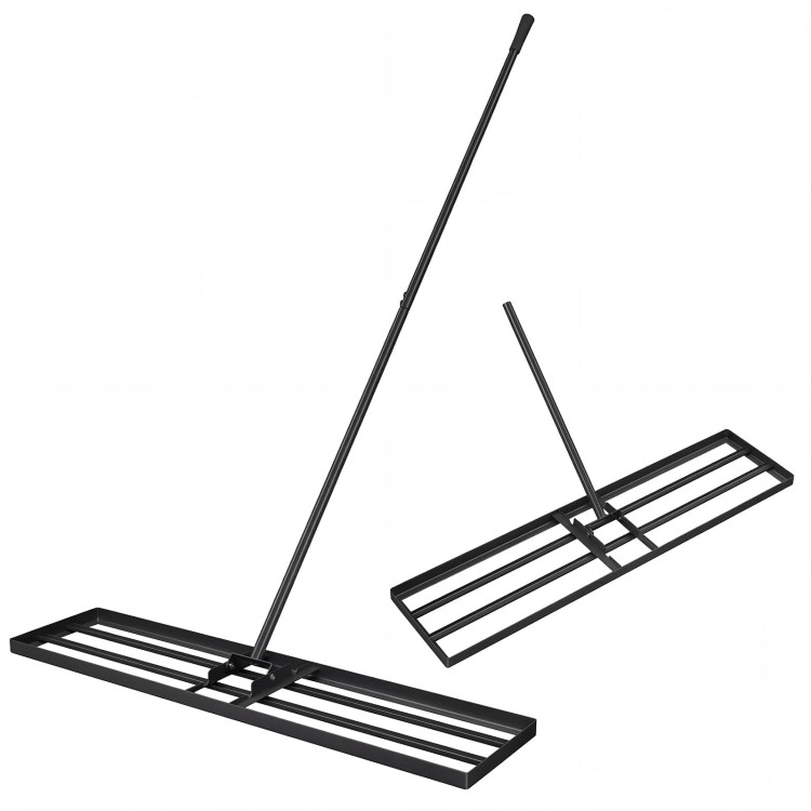Biotree 42 x 10 Inch Lawn Leveling Rake with Ergonomic Handle for Lawn Garden Yard Soil Care, Black