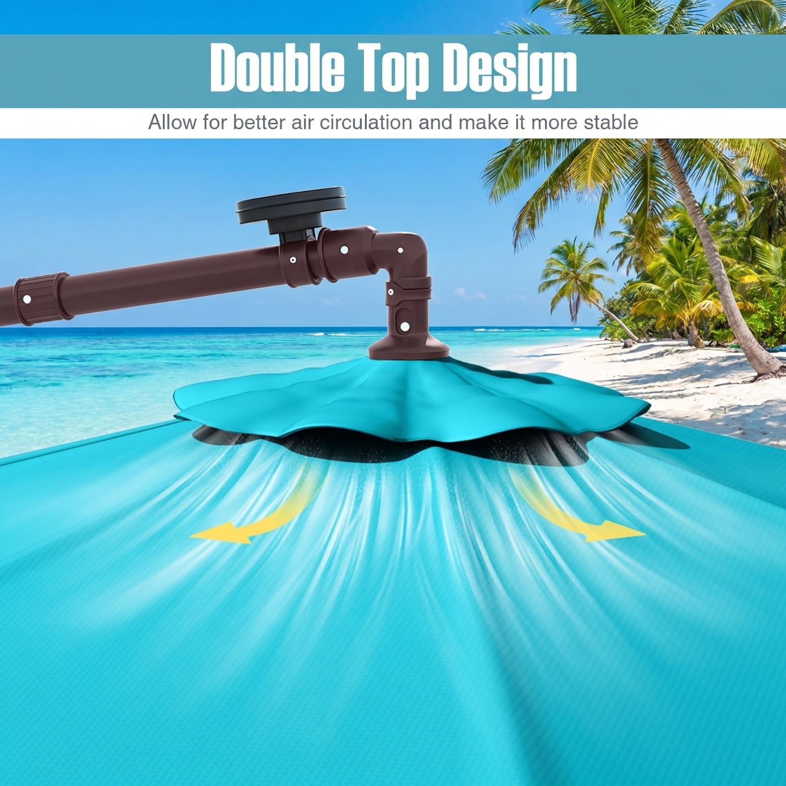 Biotree 10 ft Cantilever Patio Umbrella Offset Hanging with Cross Base, 8 Ribs - Multicolor for Backyard