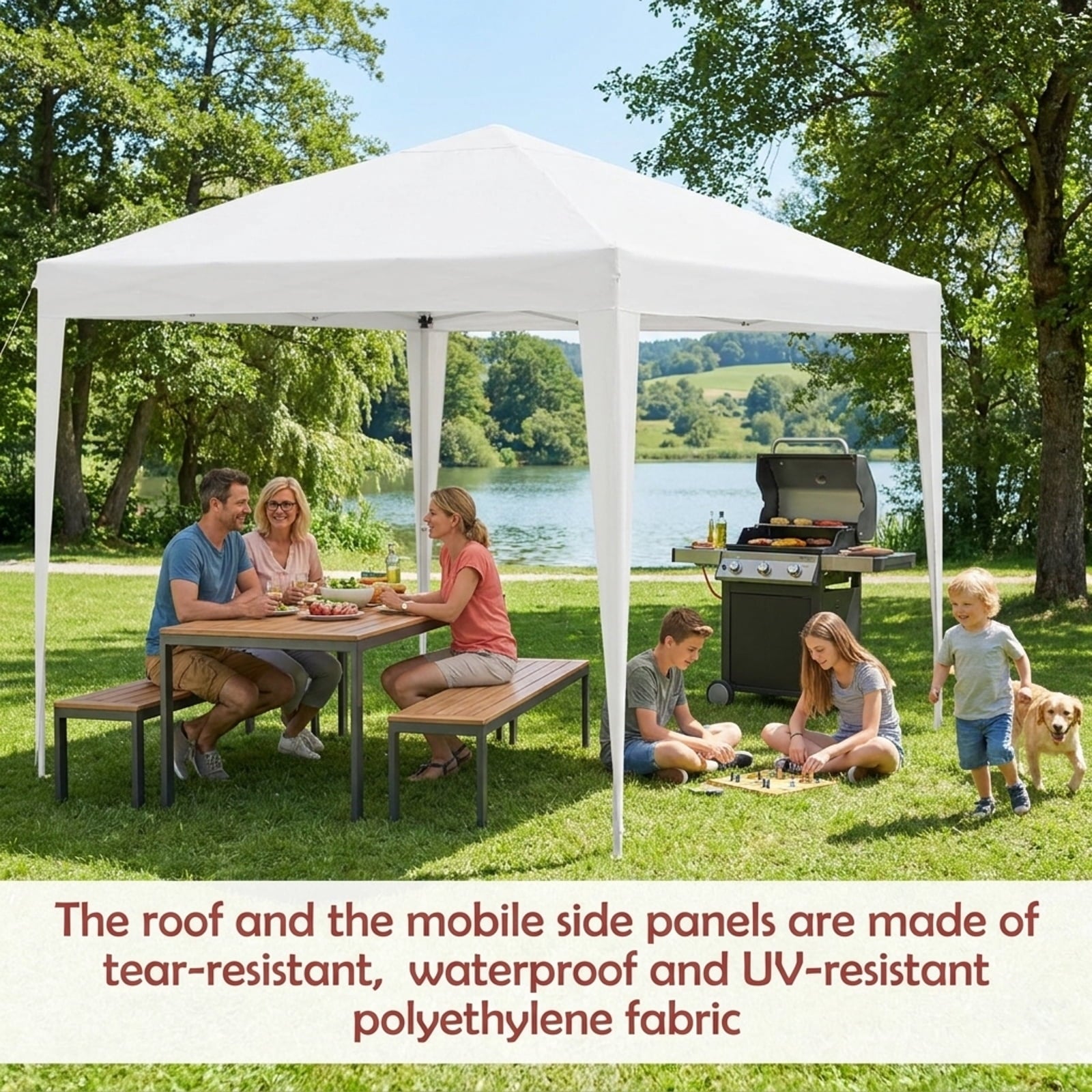 Biotree 10 ft 360-Degree Rotation Solar LED Patio Offset Umbrella with 32 Lights 8 Ribs Polyester Canopy without Base - Dark Red