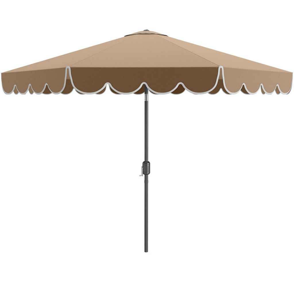 Biotree 10 ft Market Patio Umbrella with Crank and Tilt, 8 Sturdy Ribs, Vented Canopy - Beige for Backyard