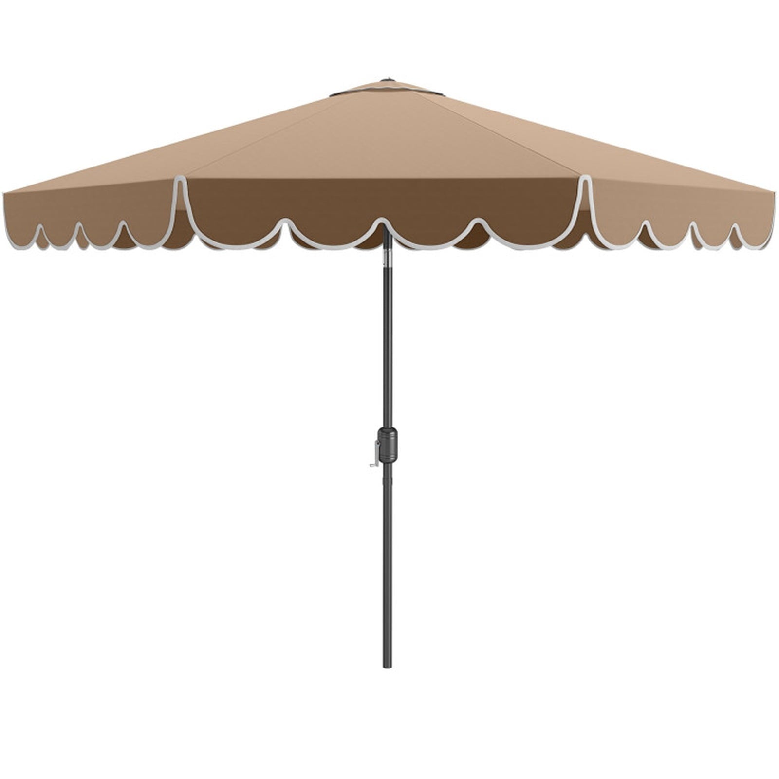 Biotree 10 ft Market Patio Umbrella with Crank and Tilt, 8 Sturdy Ribs, Vented Canopy - Beige for Backyard