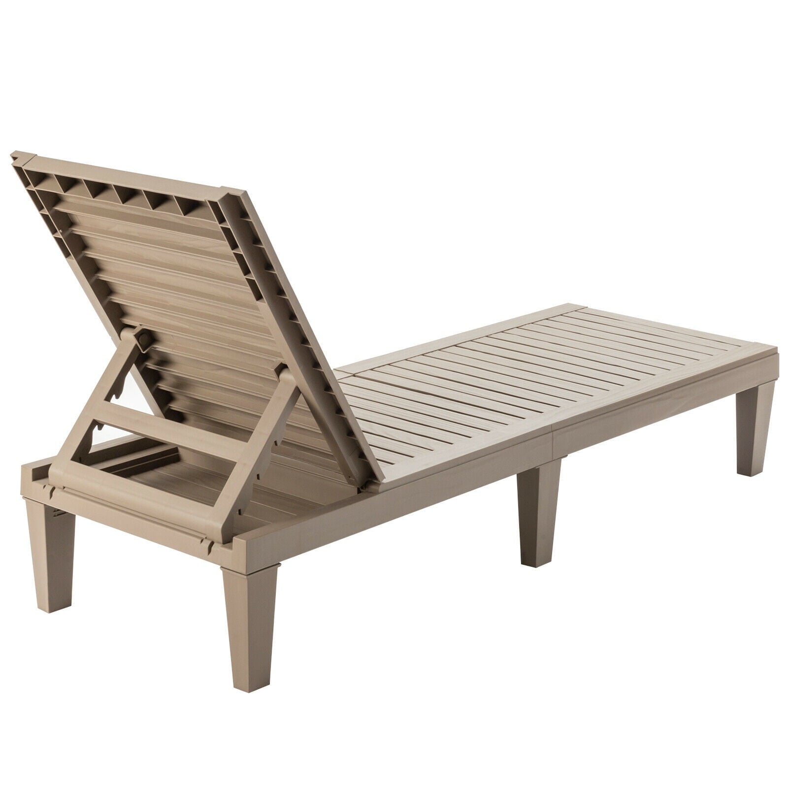 Biotree 5-Position Adjustable Outdoor Recliner Chair-Brown