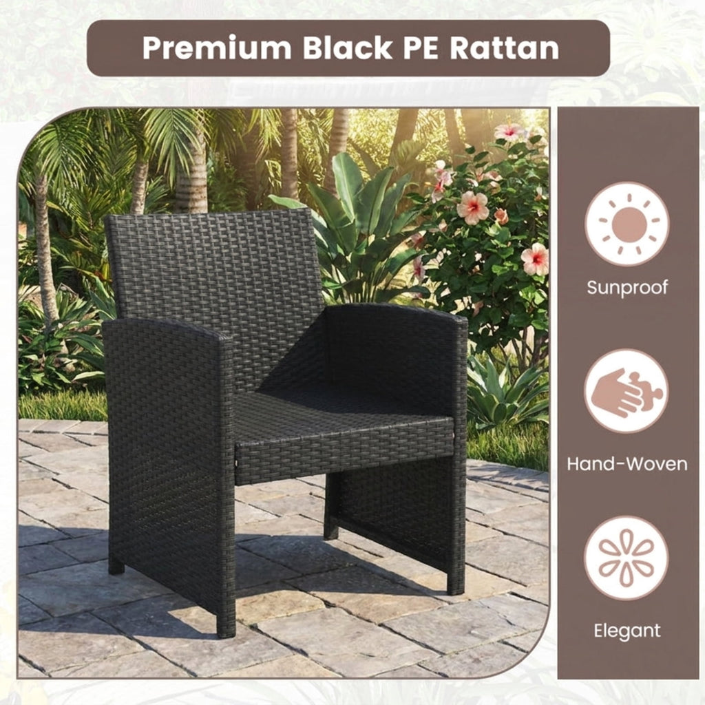 Biotree 4 Pieces Patio Furniture Set with Tempered Glass Tabletop and Removable Cushion Outdoor Conversation Set for Garden Backyard PorchWhite