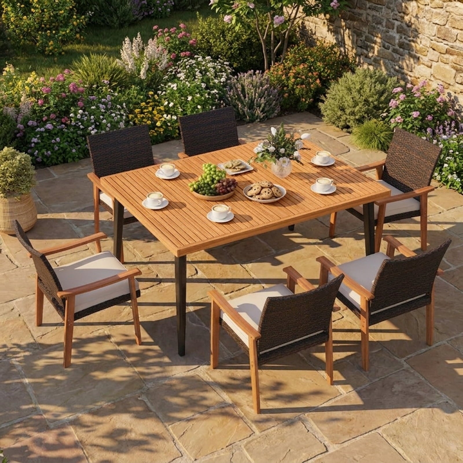 Biotree 63 Inches Outdoor Indoor Dining Table with 1.97 Inches Umbrella Hole and Metal Legs, Black
