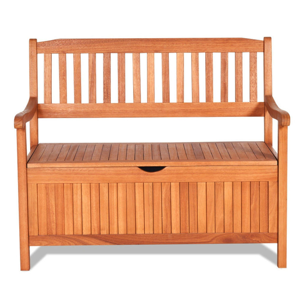 Biotree 33 Gallon Wooden Storage Bench with Liner for Patio Garden Porch Stackable Patio Chair for Garden Backyard
