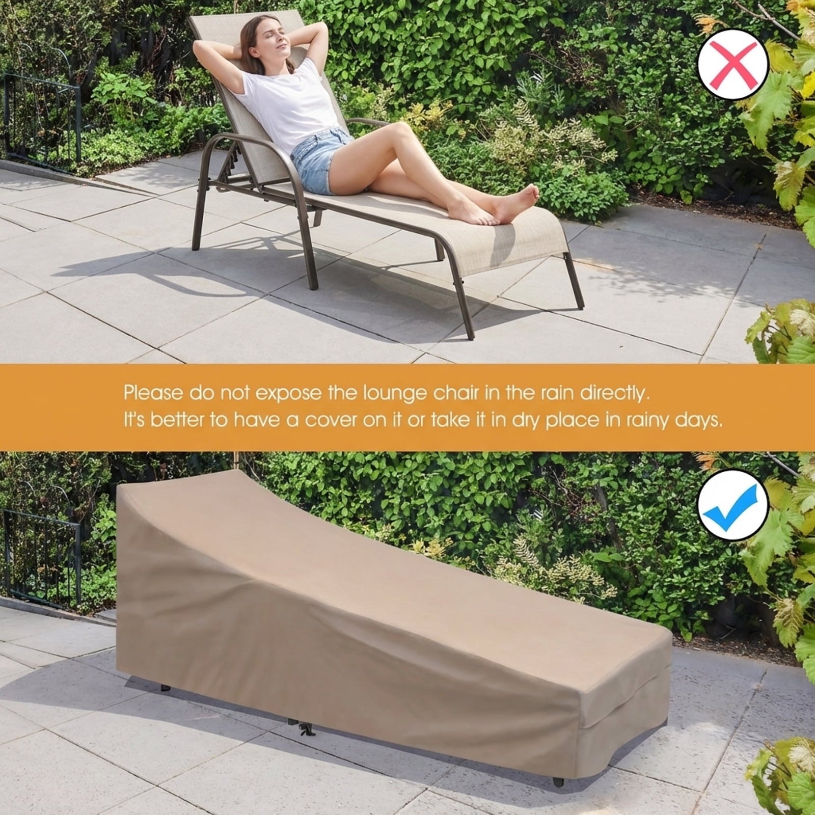 Biotree 2-Pack Patio Chaise Lounge with Adjustable Reclining-Gray