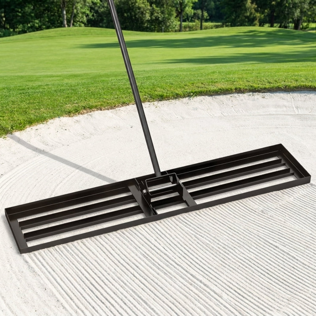 Biotree Lawn Leveling Rake 46 x 10 Inch Heavy Duty Lawn Level Tool for Soil for Lawn Garden Yard Soil Care, Black
