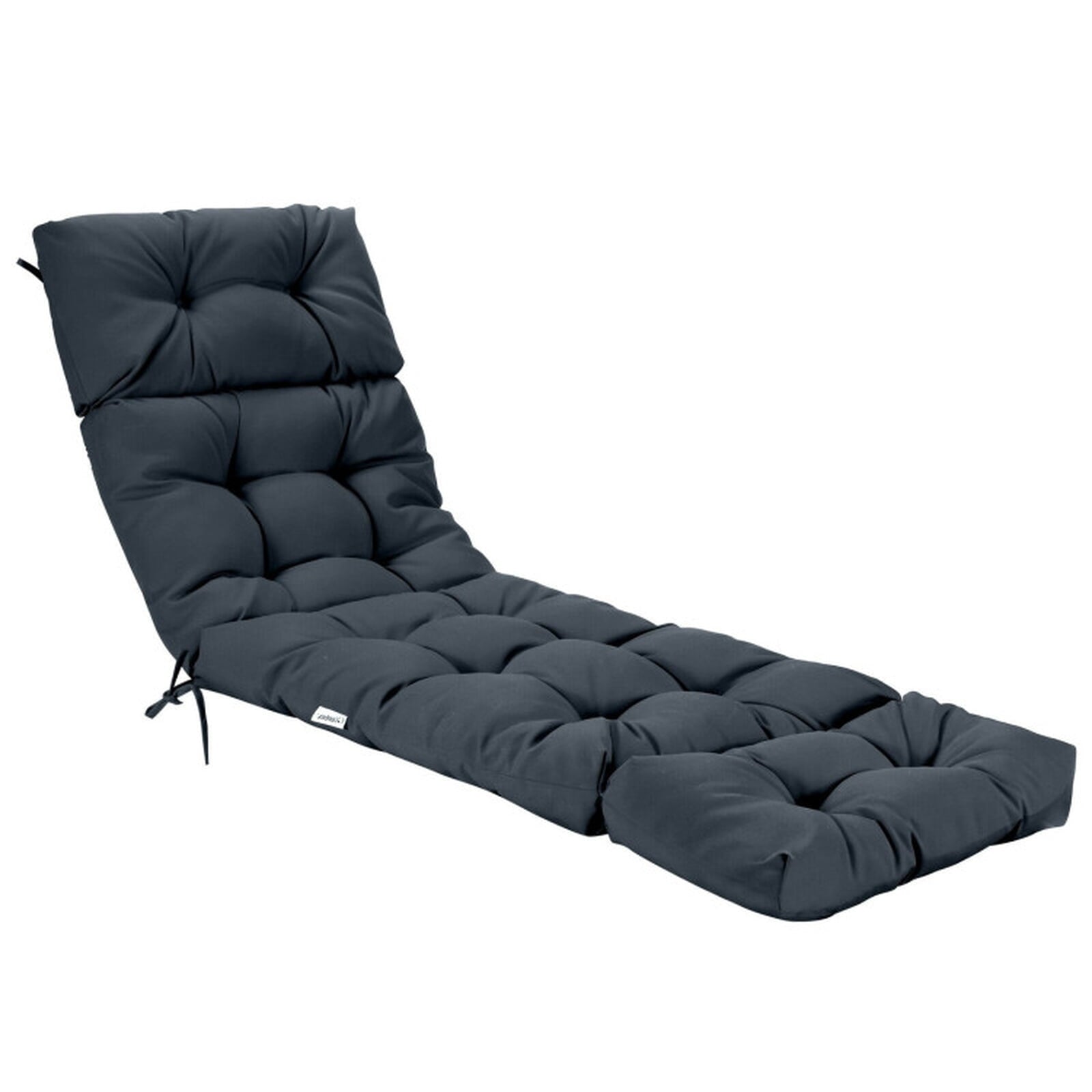 Biotree Outdoor Lounge Chaise Cushion with String Ties for Garden Poolside Comfortable Patio Chair Cushion PadGray