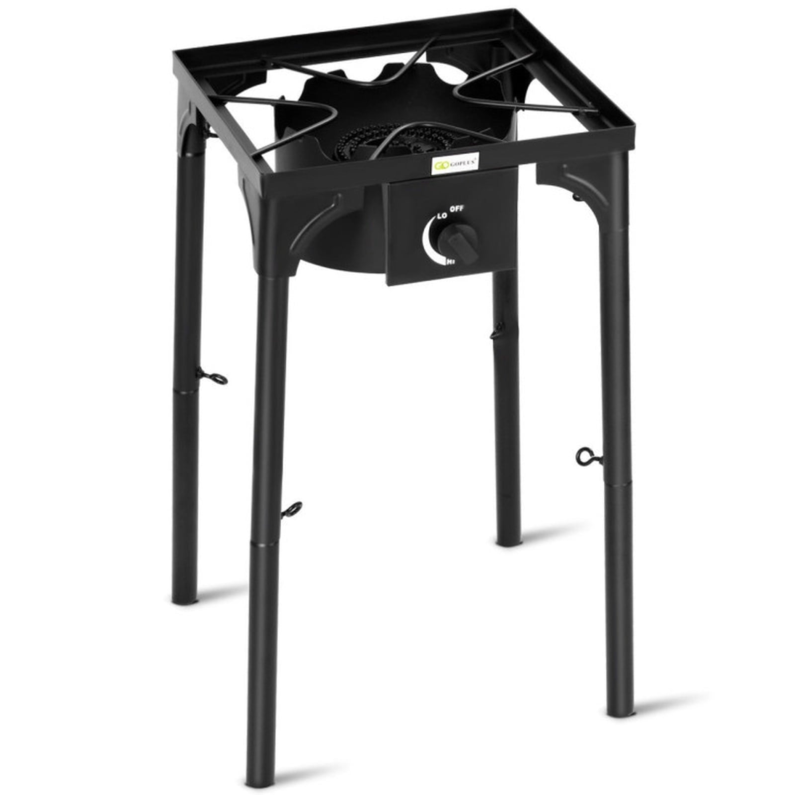 Biotree 100000 BTU Portable Propane Outdoor Camp Stove with Adjustable Legs for Outdoor Camping Backyard Patio Cooking, Black