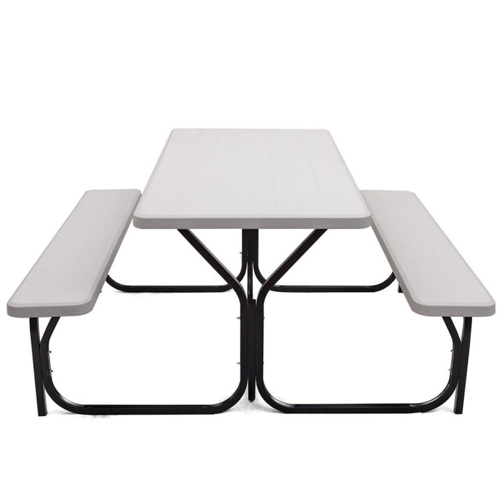 Biotree Picnic Table Bench Set for Outdoor Camping, White