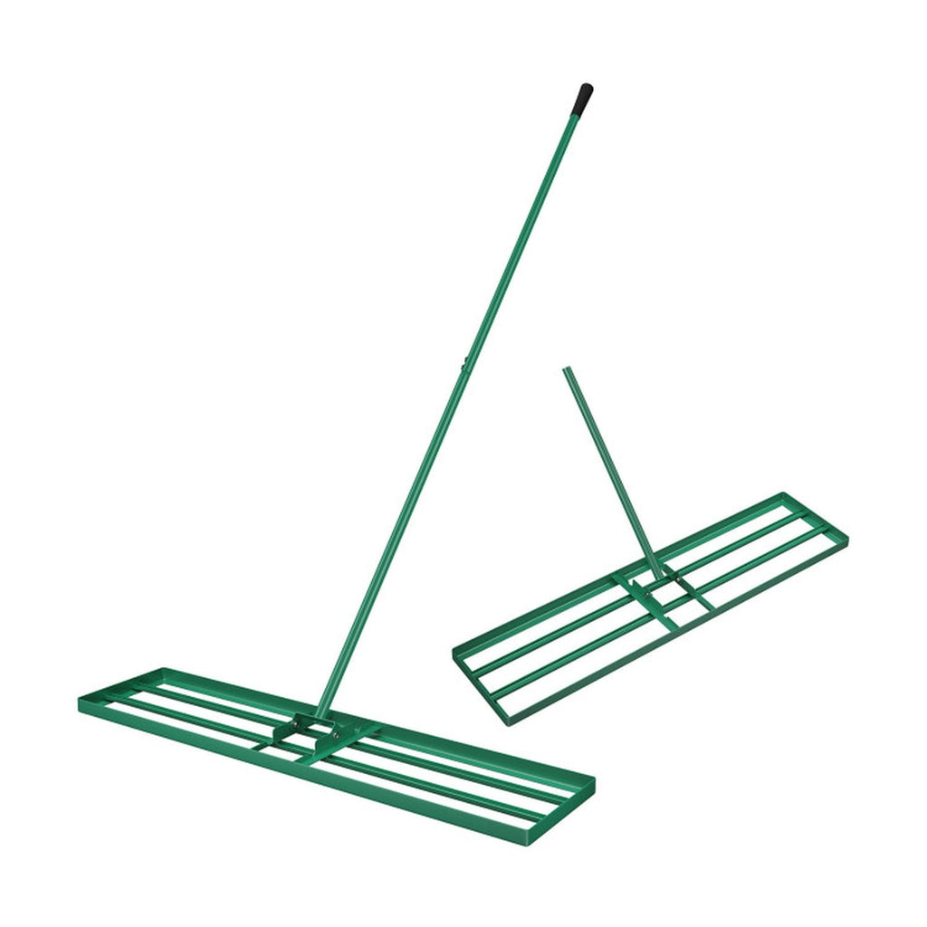 Biotree 42 x 10 Inch Lawn Leveling Rake with Ergonomic Handle for Lawn Garden Yard Soil Care, Green